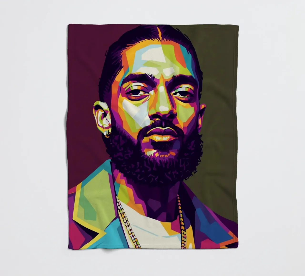 Nipsey Hussle pop art portret #2 fleecedeken van Hantamrata