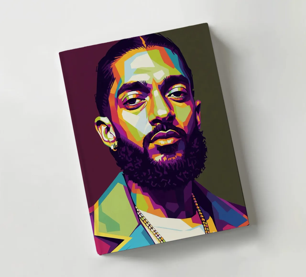 Nipsey Hussle pop art portrait #2 notebook by Hantamrata