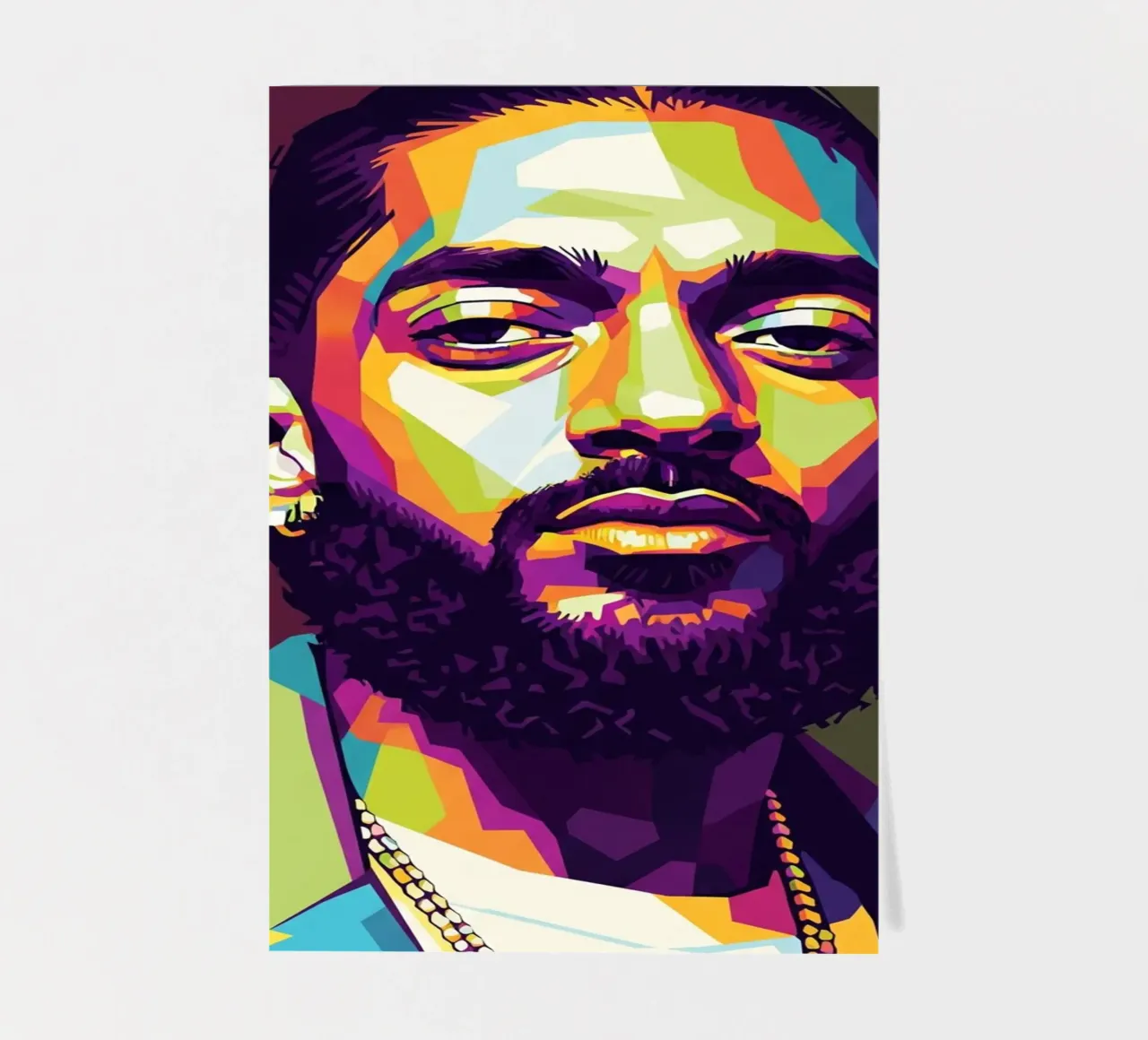 Ritratto pop art di Nipsey Hussle #2 foglio adesivo da Hantamrata