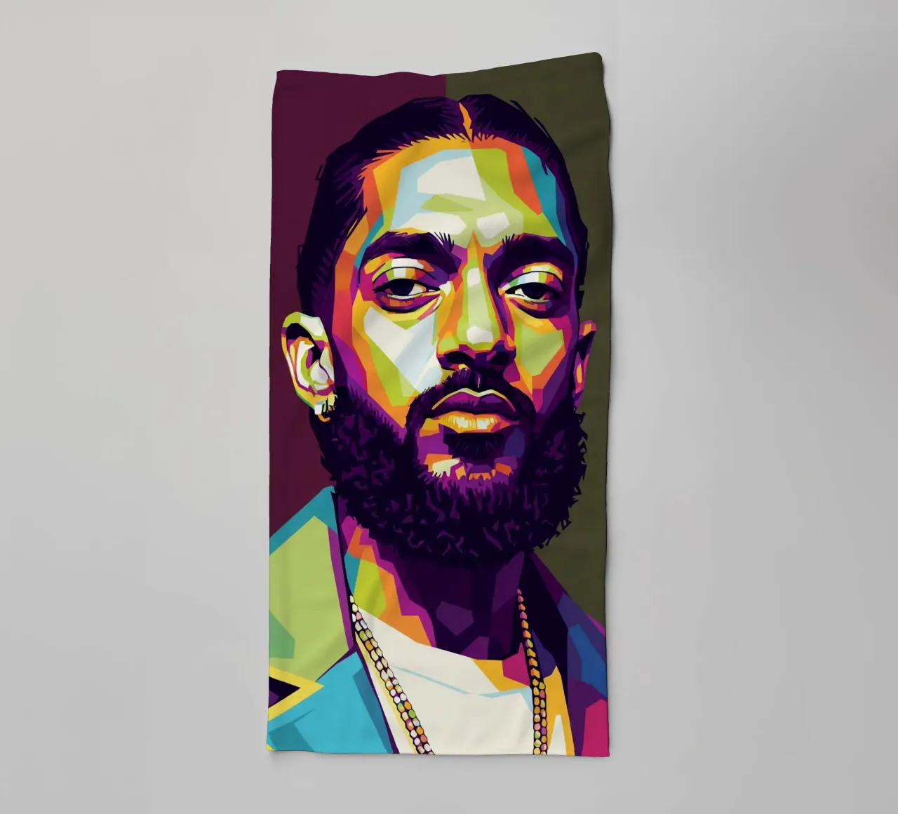 Nipsey Hussle pop art portrait #2 towel by Hantamrata