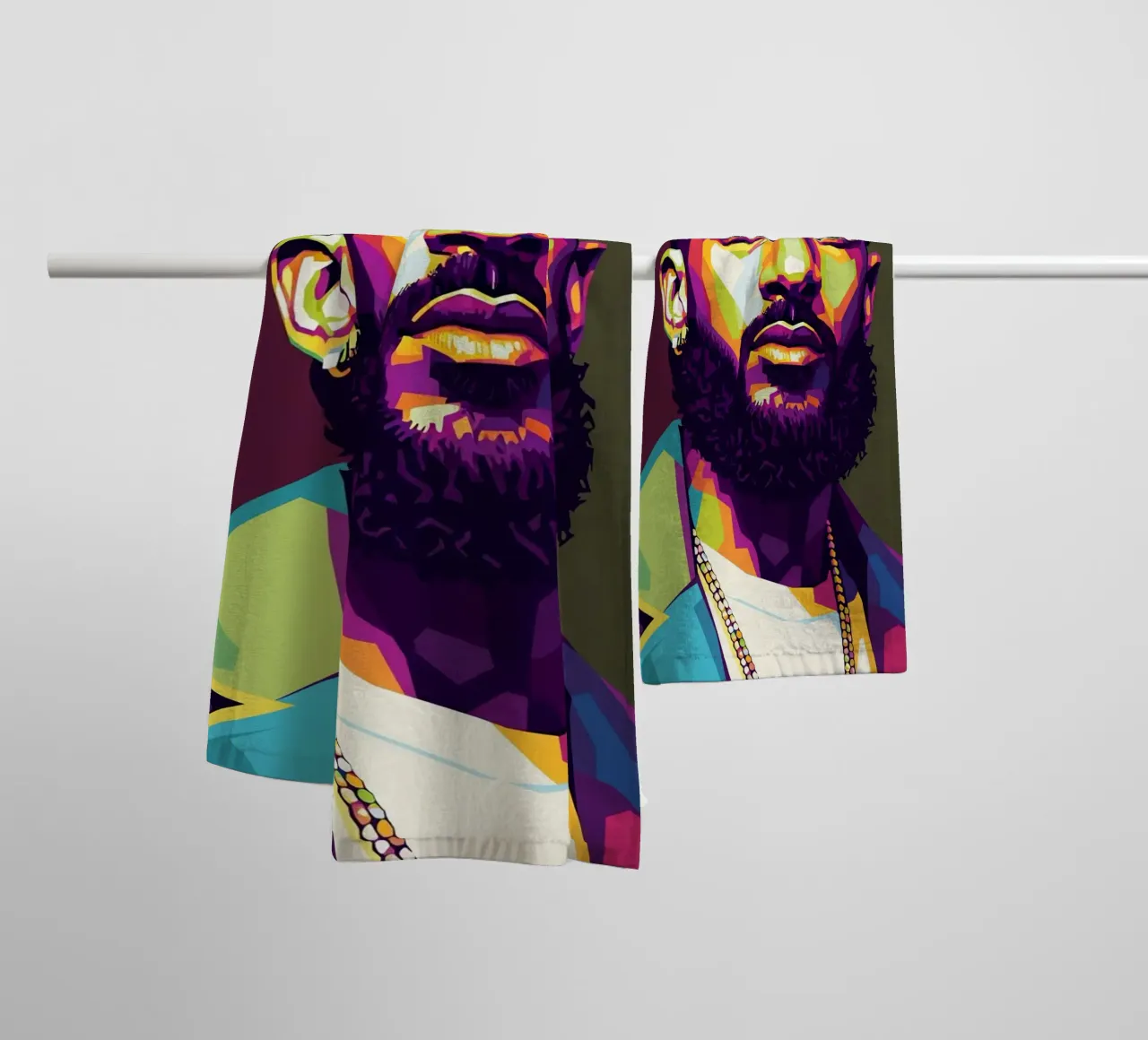 Nipsey Hussle pop art portrait #2 towel by Hantamrata
