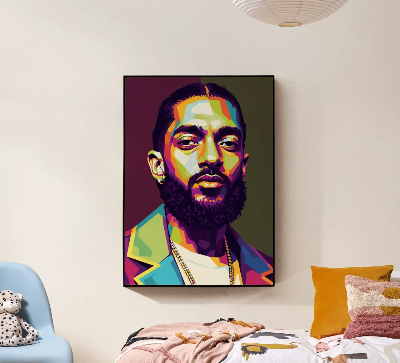 Ritratto pop art di Nipsey Hussle #2 plexiglass da Hantamrata