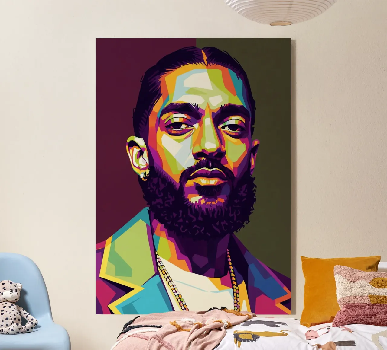 Ritratto pop art di Nipsey Hussle #2 plexiglass da Hantamrata