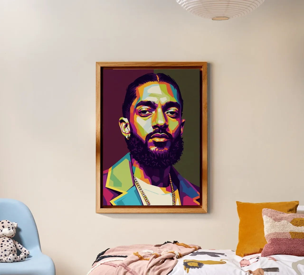 Ritratto pop art di Nipsey Hussle #2 alluminio dibond da Hantamrata