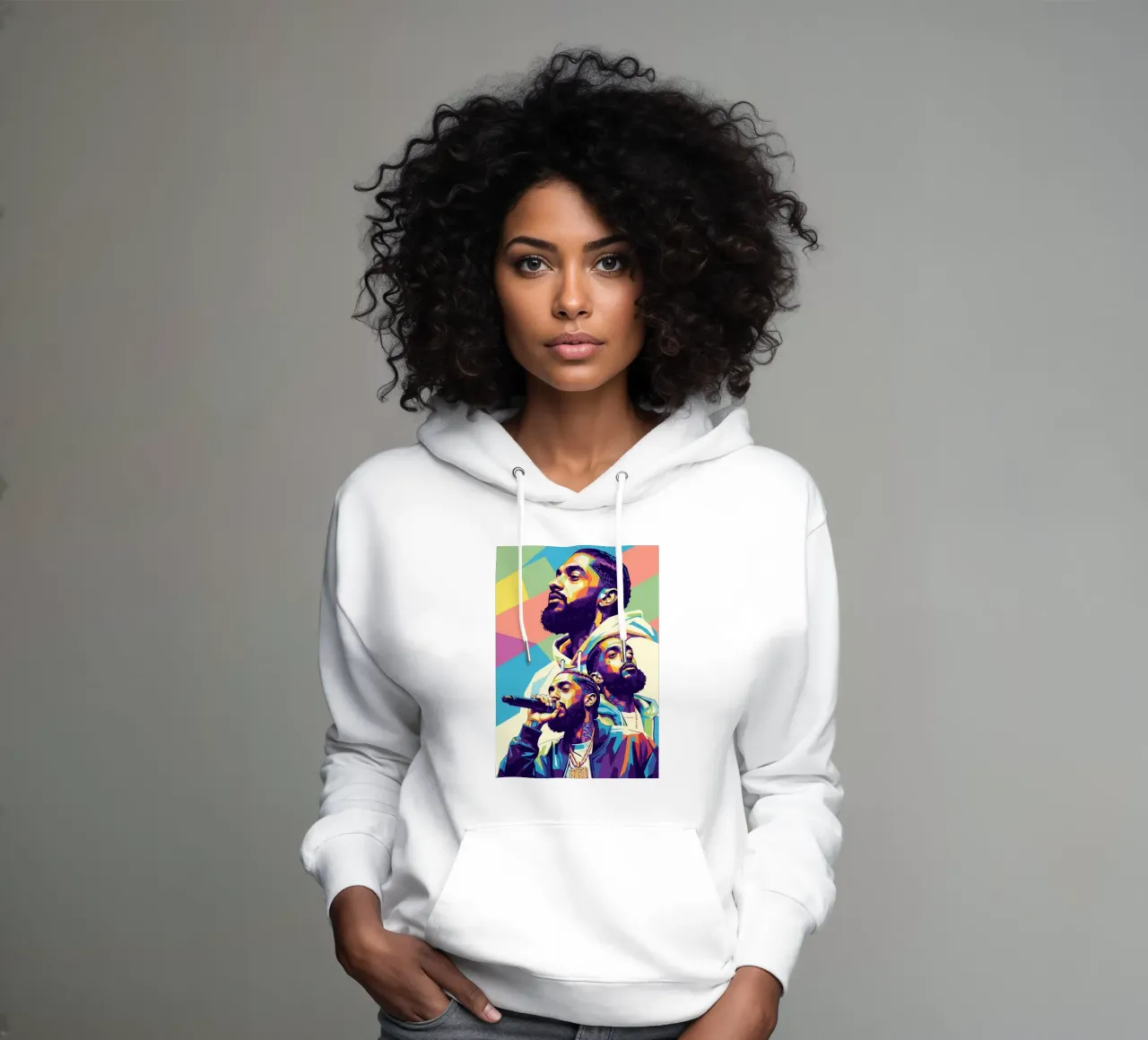 Portrait pop art de Nipsey Hussle #3 sweat à capuche de Hantamrata