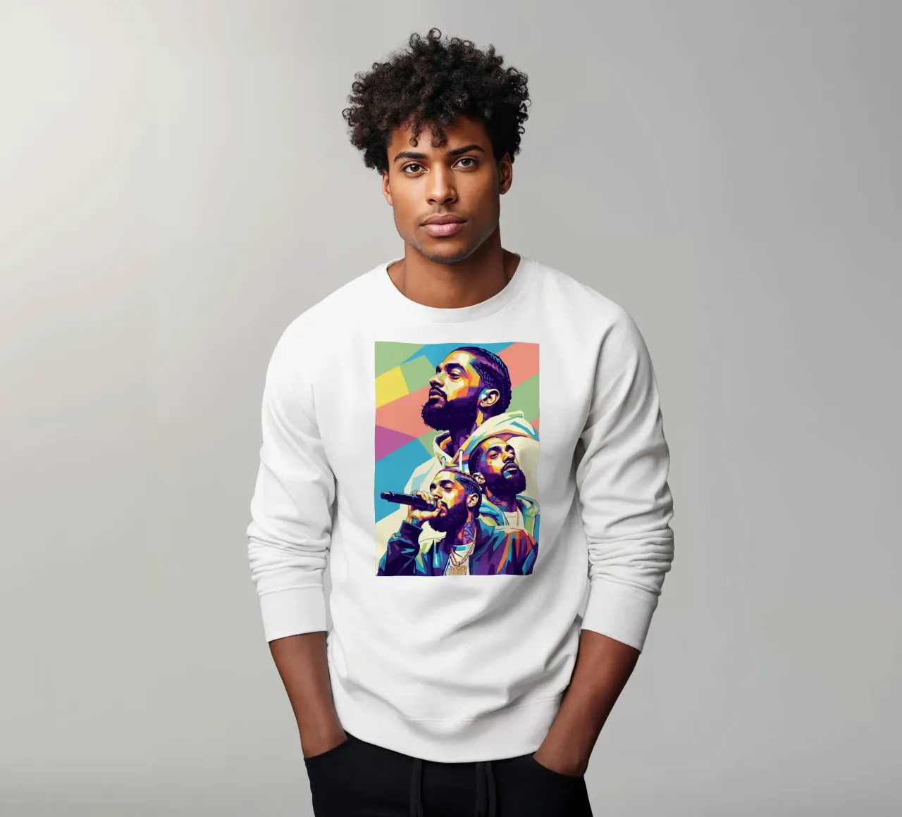 Ritratto pop art di Nipsey Hussle #3 felpa da Hantamrata