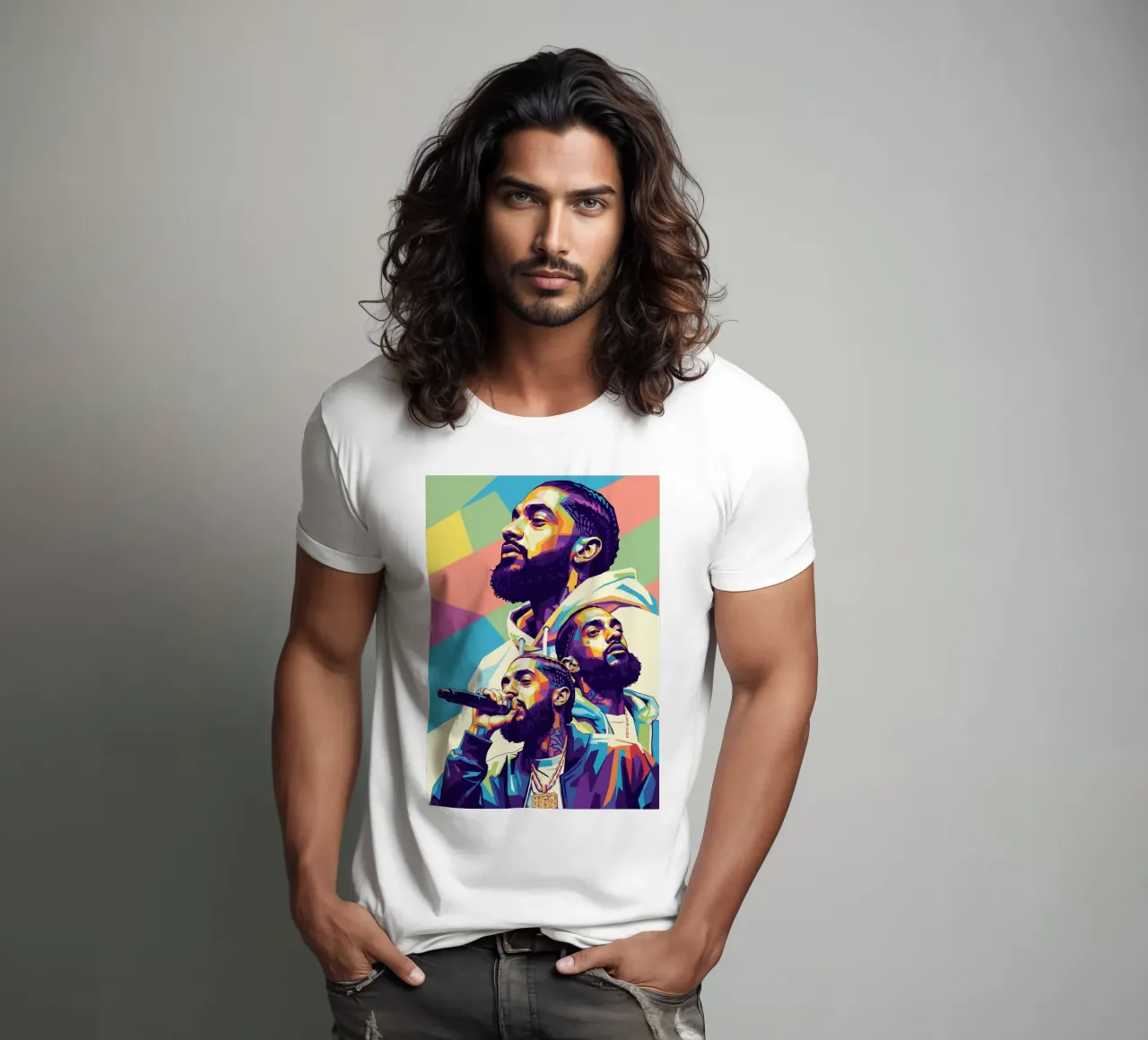 Portrait pop art de Nipsey Hussle #3 t-shirt de Hantamrata