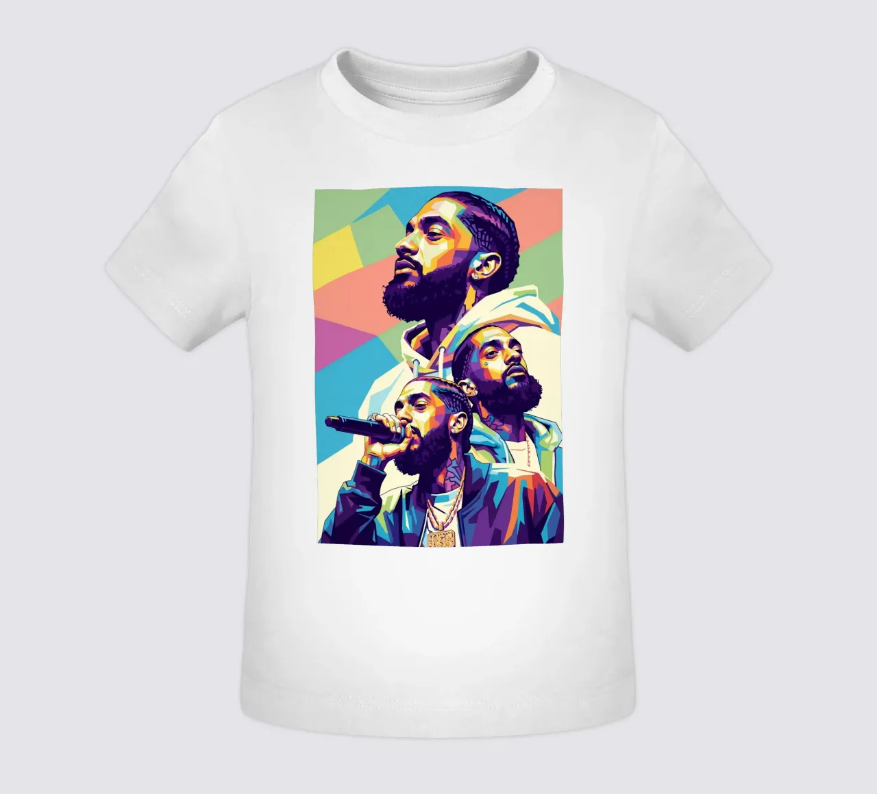 Ritratto pop art di Nipsey Hussle #3 maglietta neonato da Hantamrata