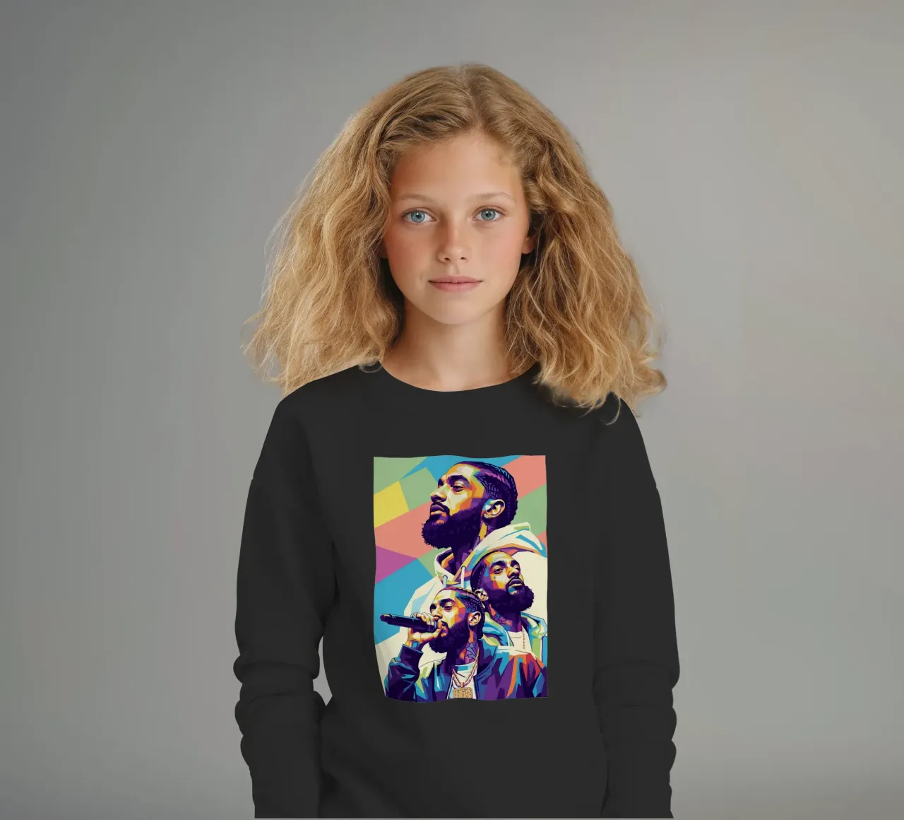 Ritratto pop art di Nipsey Hussle #3 felpa bambino da Hantamrata