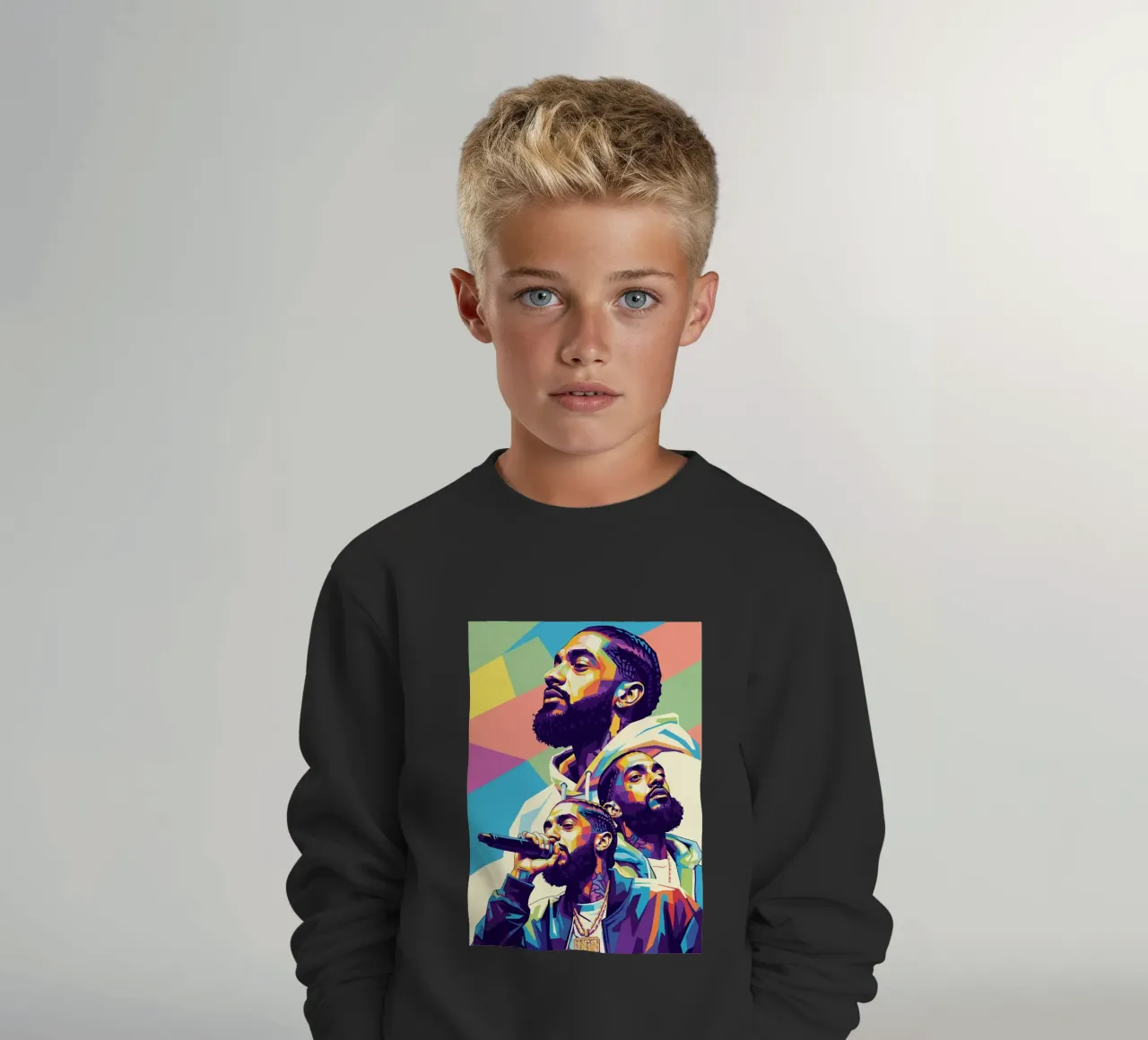 Ritratto pop art di Nipsey Hussle #3 felpa bambino da Hantamrata