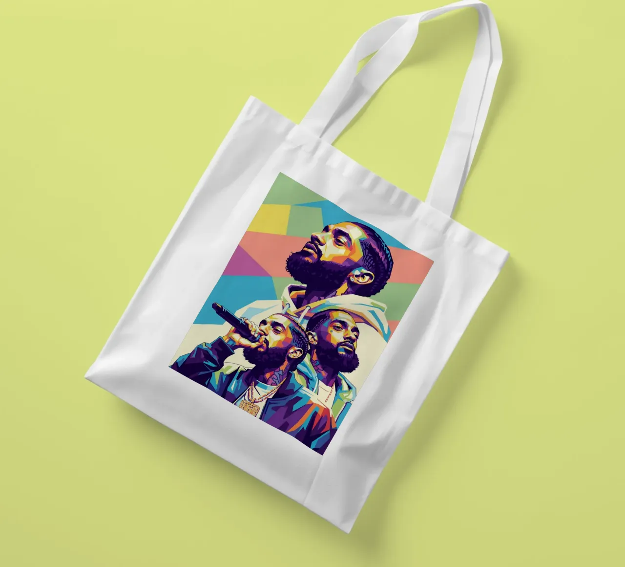 Portrait pop art de Nipsey Hussle #3 tote bag de Hantamrata
