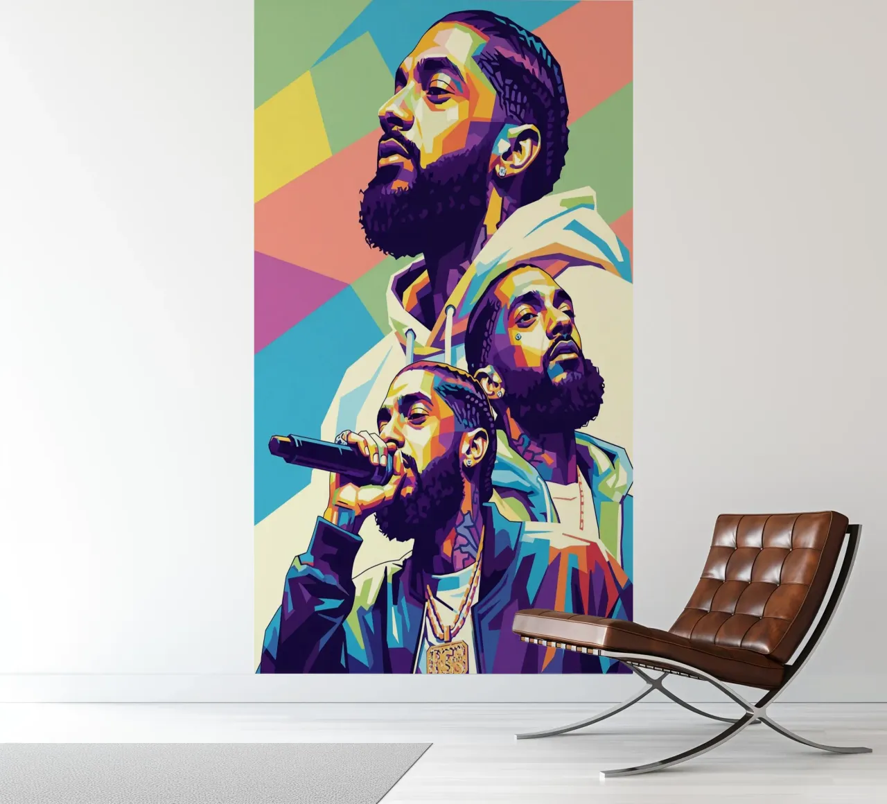Nipsey Hussle pop art portrait #3 papel para pared de Hantamrata