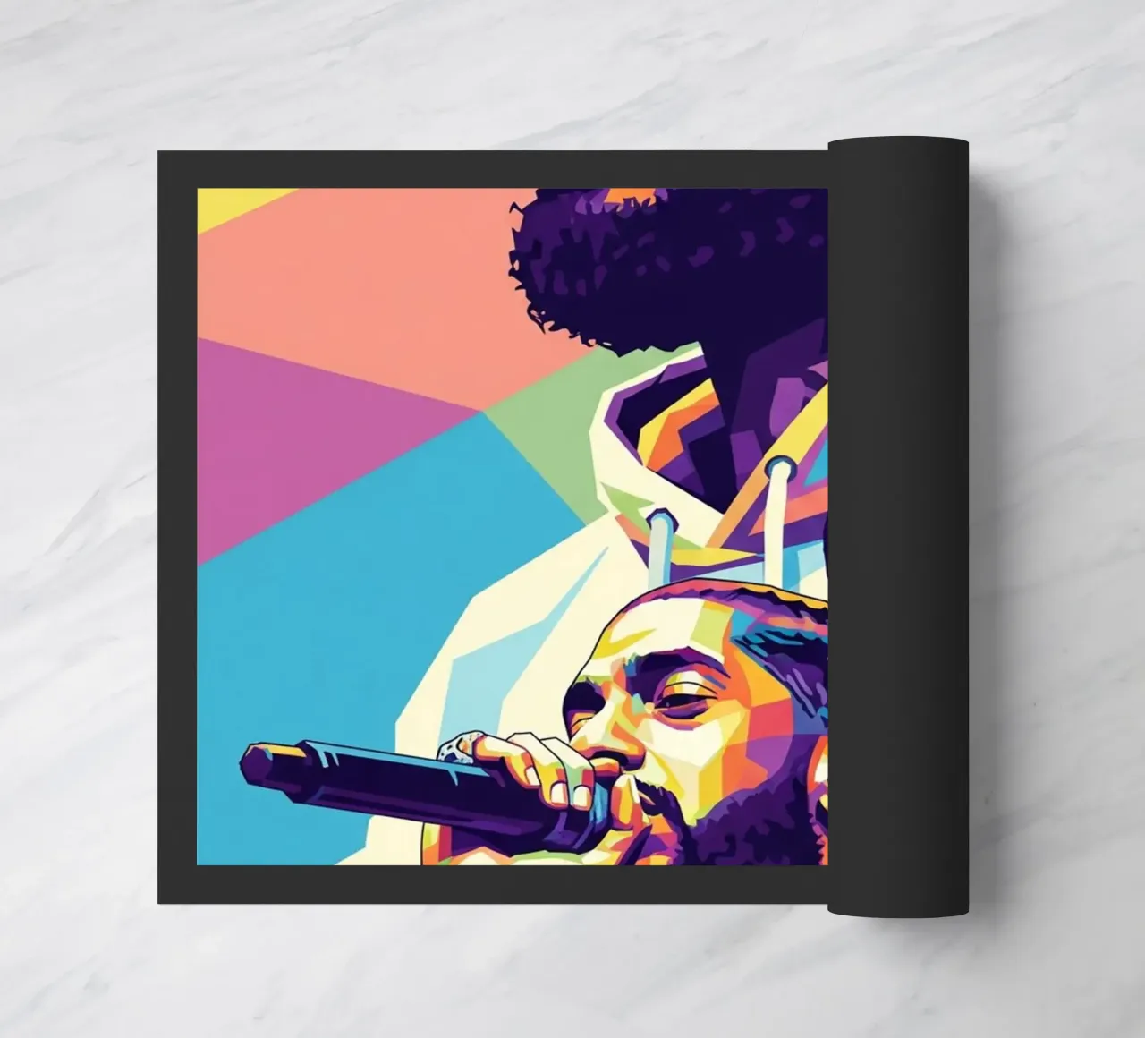 Ritratto pop art di Nipsey Hussle #3 zerbino da Hantamrata