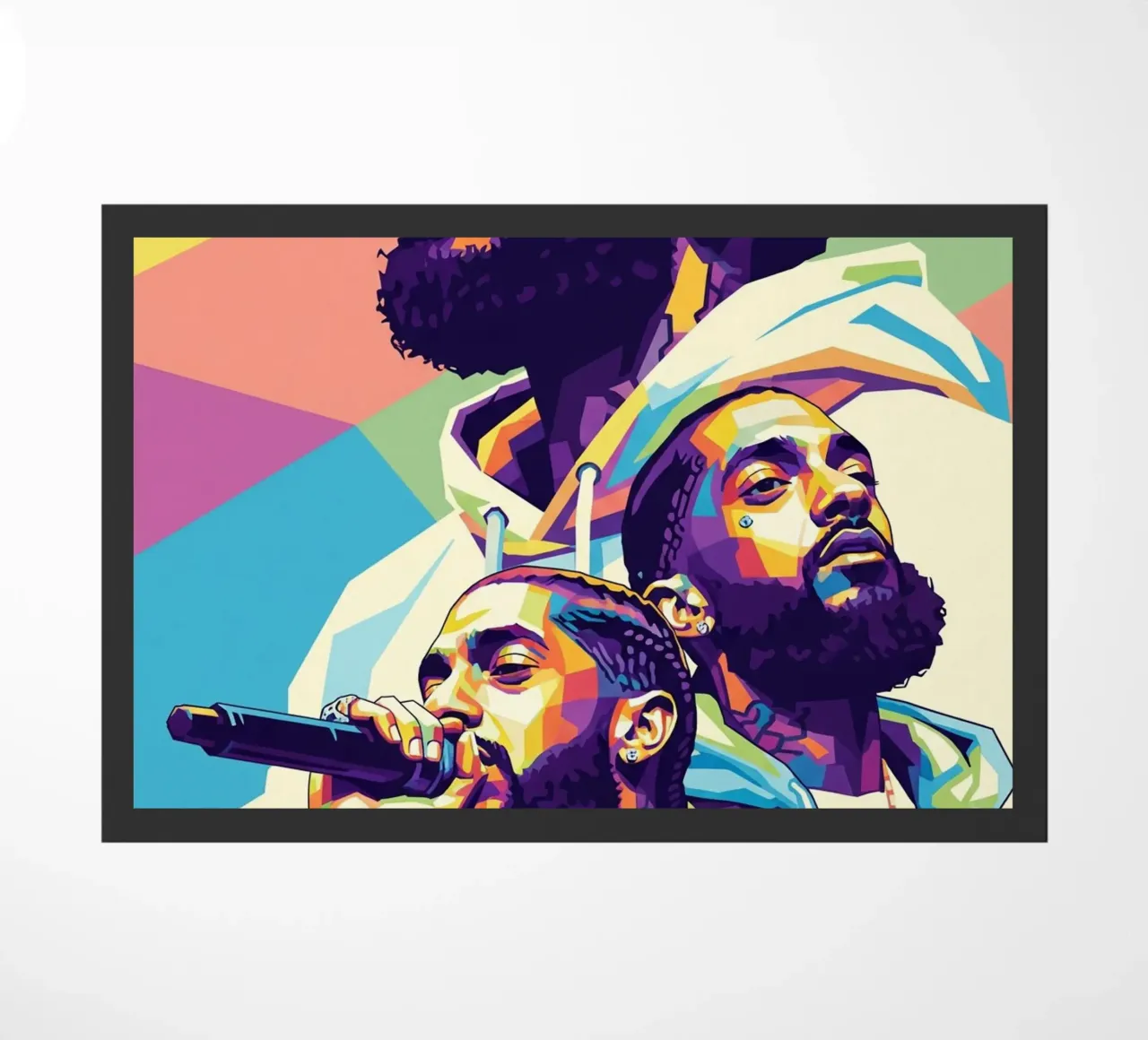 Ritratto pop art di Nipsey Hussle #3 zerbino da Hantamrata