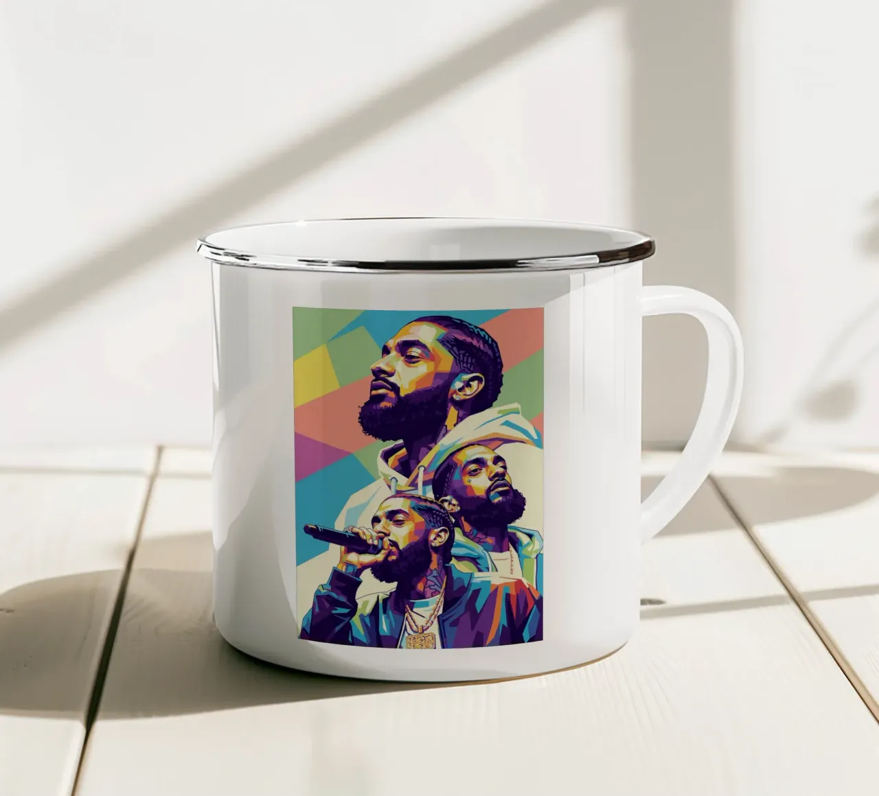Portrait pop art de Nipsey Hussle #3 mug en émail de Hantamrata