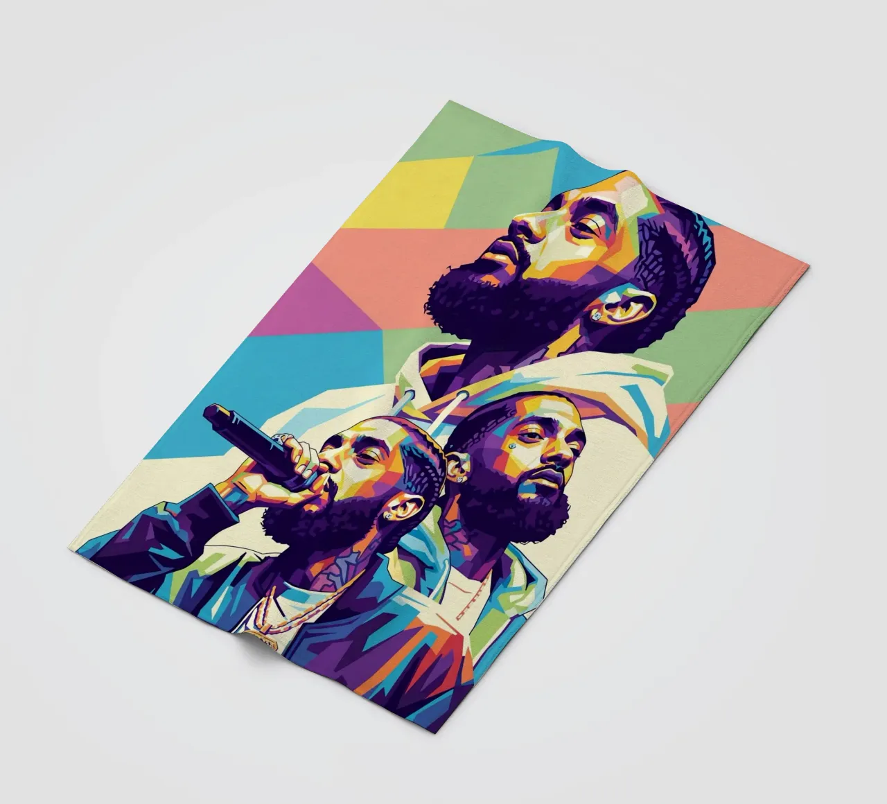 Ritratto pop art di Nipsey Hussle #3 coperta in pile da Hantamrata