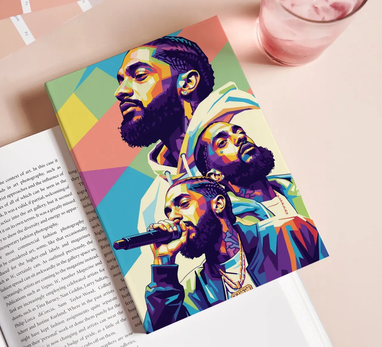 Nipsey Hussle pop art portrait #3 notebook by Hantamrata