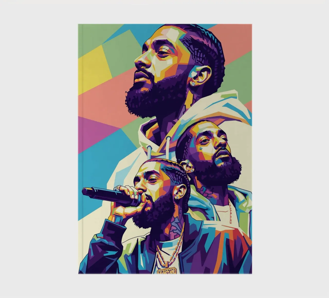 Nipsey Hussle pop art portrait #3 notebook by Hantamrata