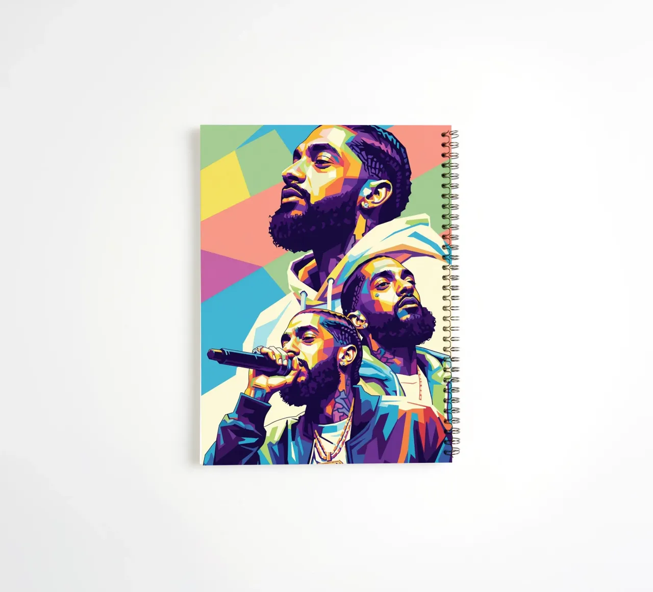 Portrait pop art de Nipsey Hussle #3 carnet à spirale de Hantamrata