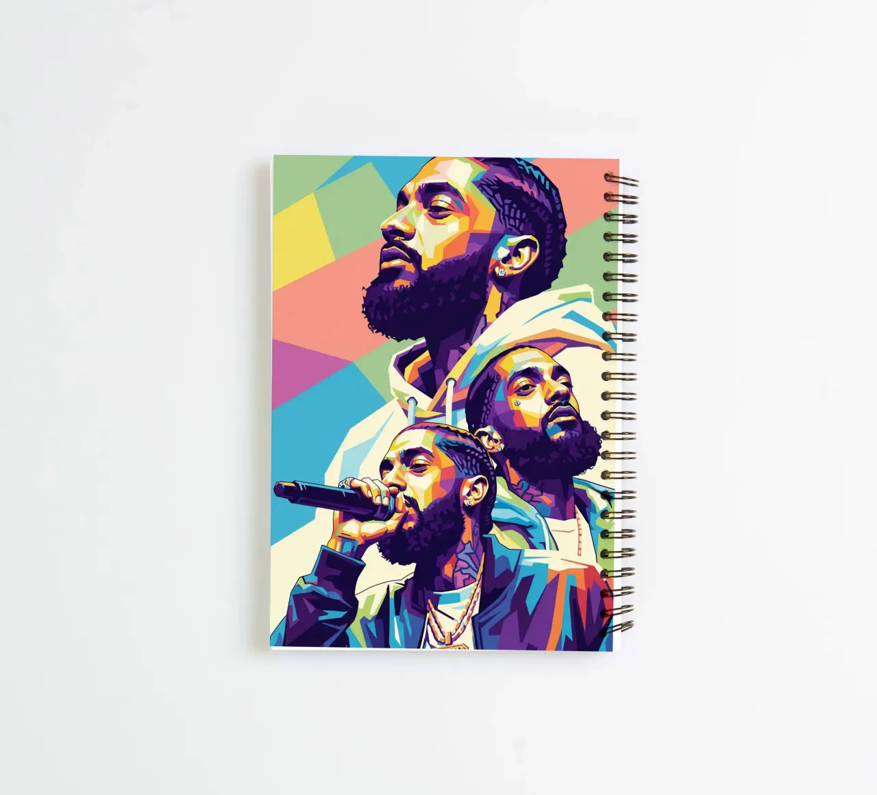 Portrait pop art de Nipsey Hussle #3 carnet à spirale de Hantamrata