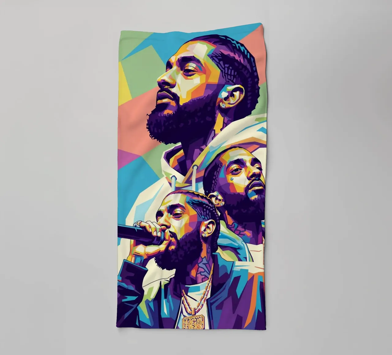 Nipsey Hussle Pop Art Porträt #3 Handtuch von Hantamrata