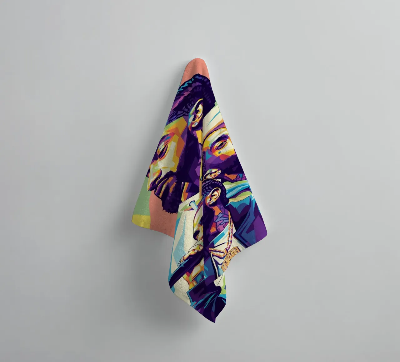 Nipsey Hussle Pop Art Porträt #3 Handtuch von Hantamrata