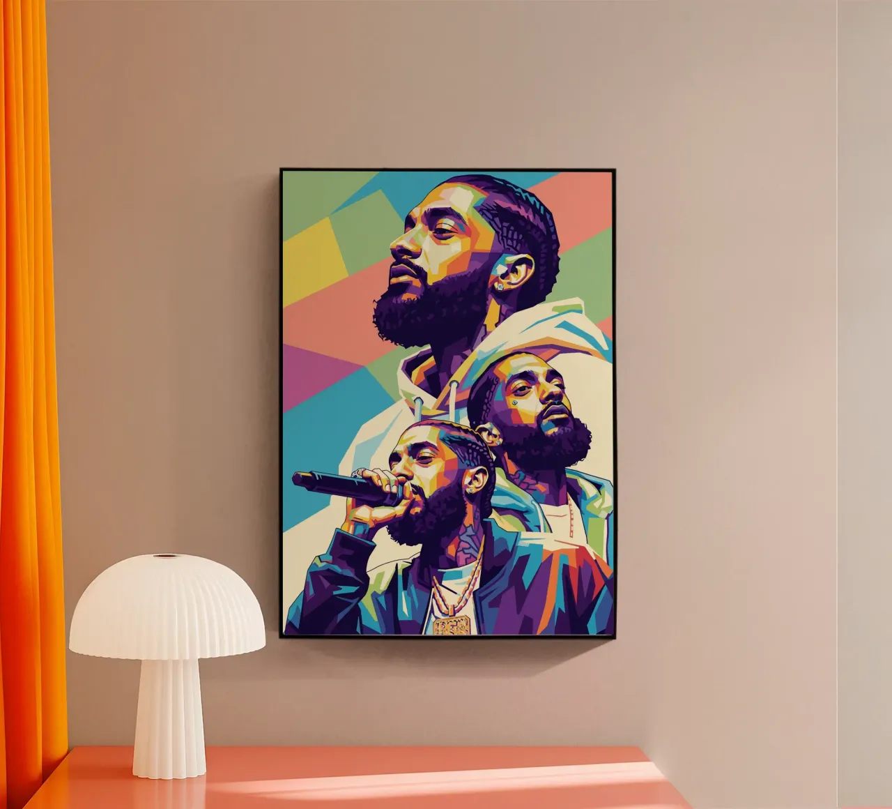 Ritratto pop art di Nipsey Hussle #3 plexiglass da Hantamrata