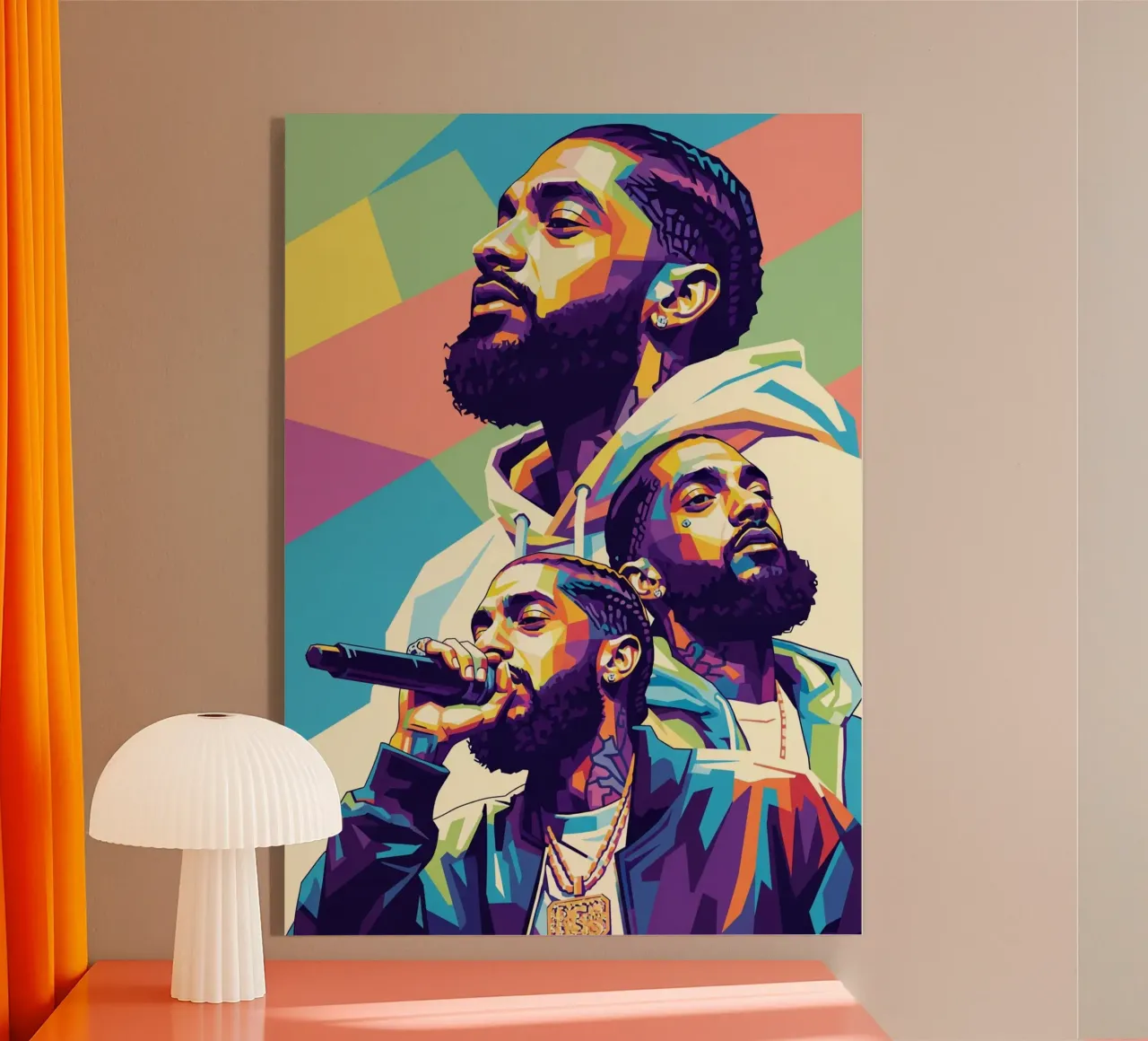 Ritratto pop art di Nipsey Hussle #3 plexiglass da Hantamrata