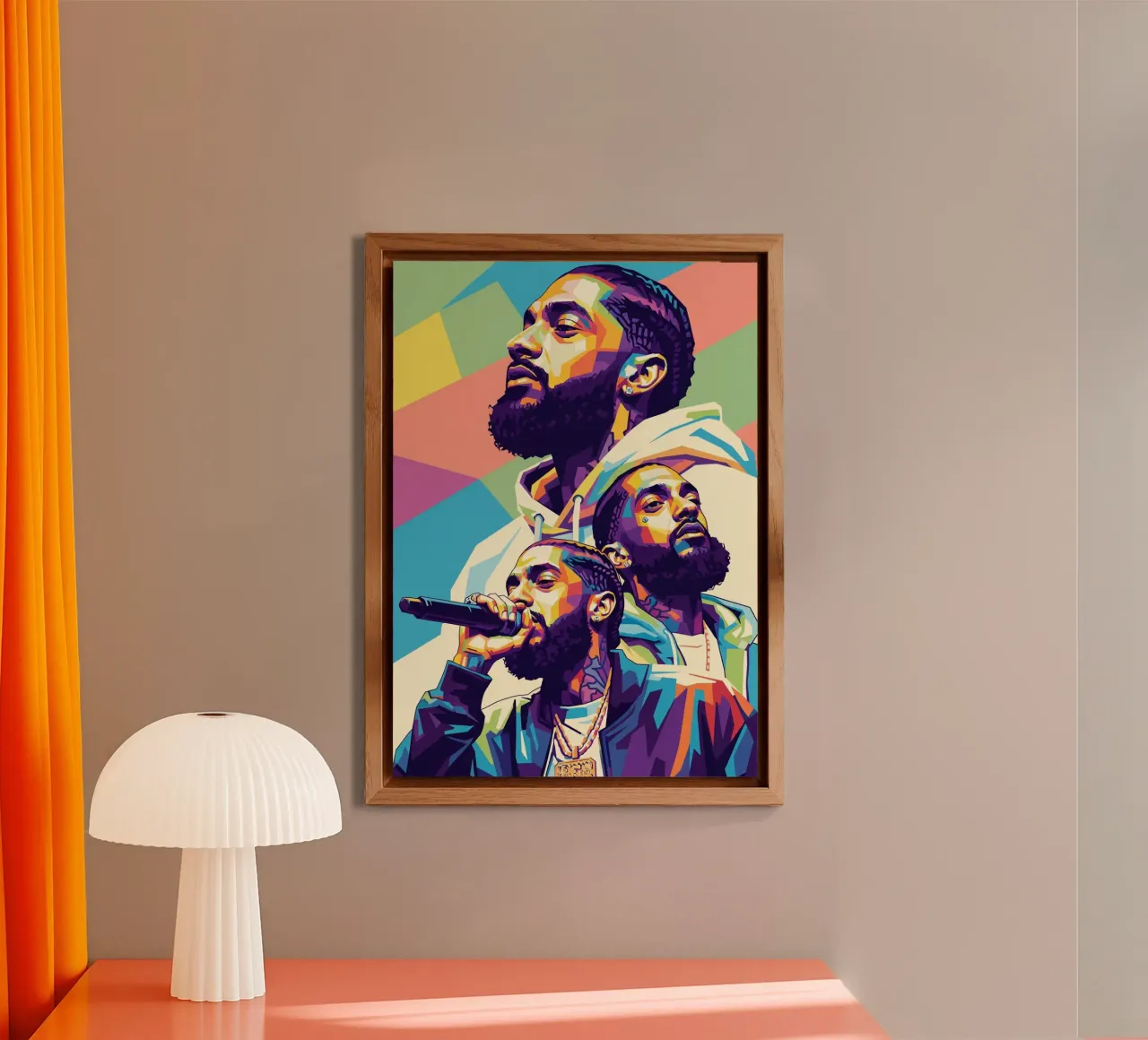 Ritratto pop art di Nipsey Hussle #3 alluminio dibond da Hantamrata