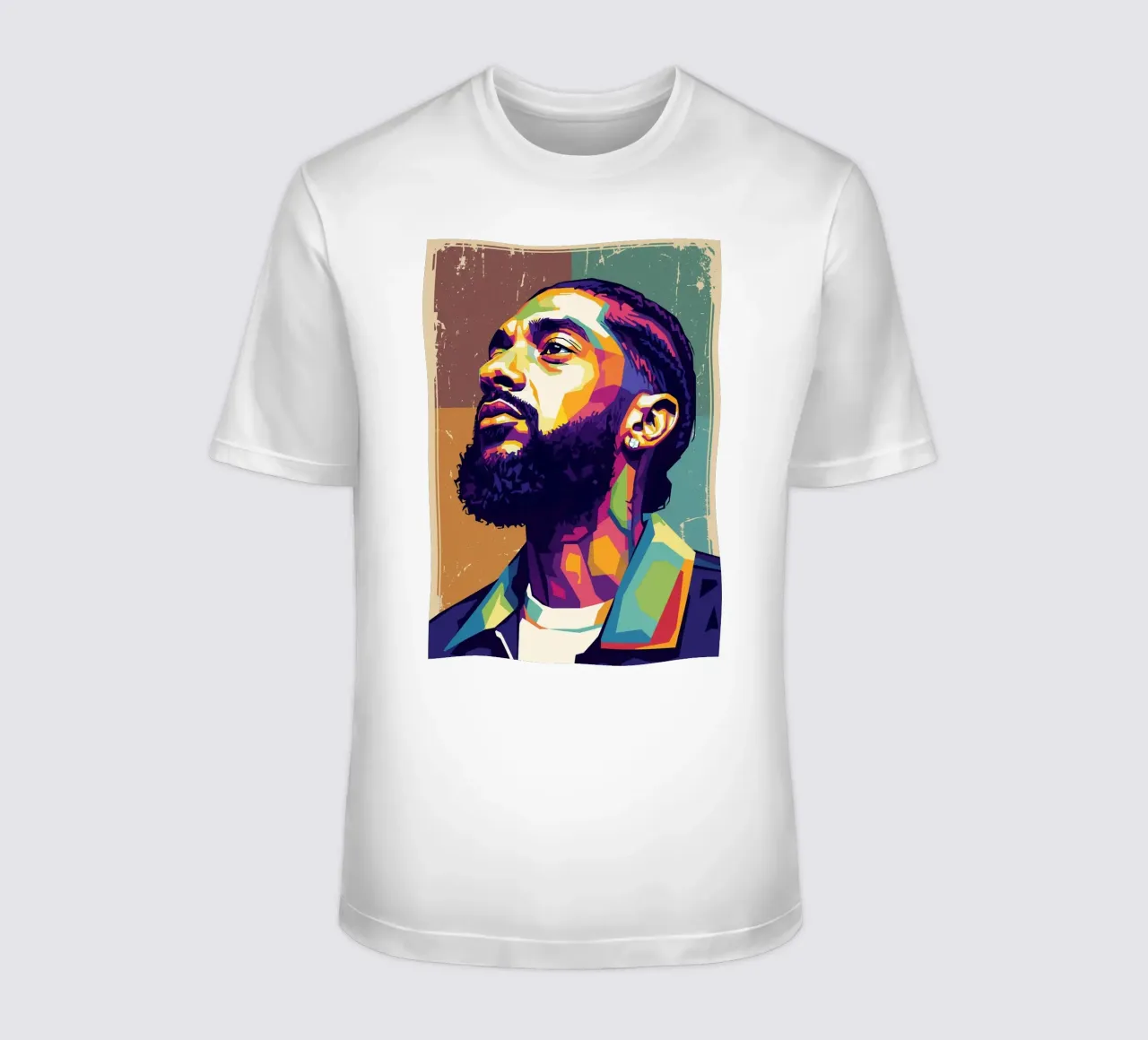 Ritratto pop art di Nipsey Hussle #4 t-shirt da Hantamrata