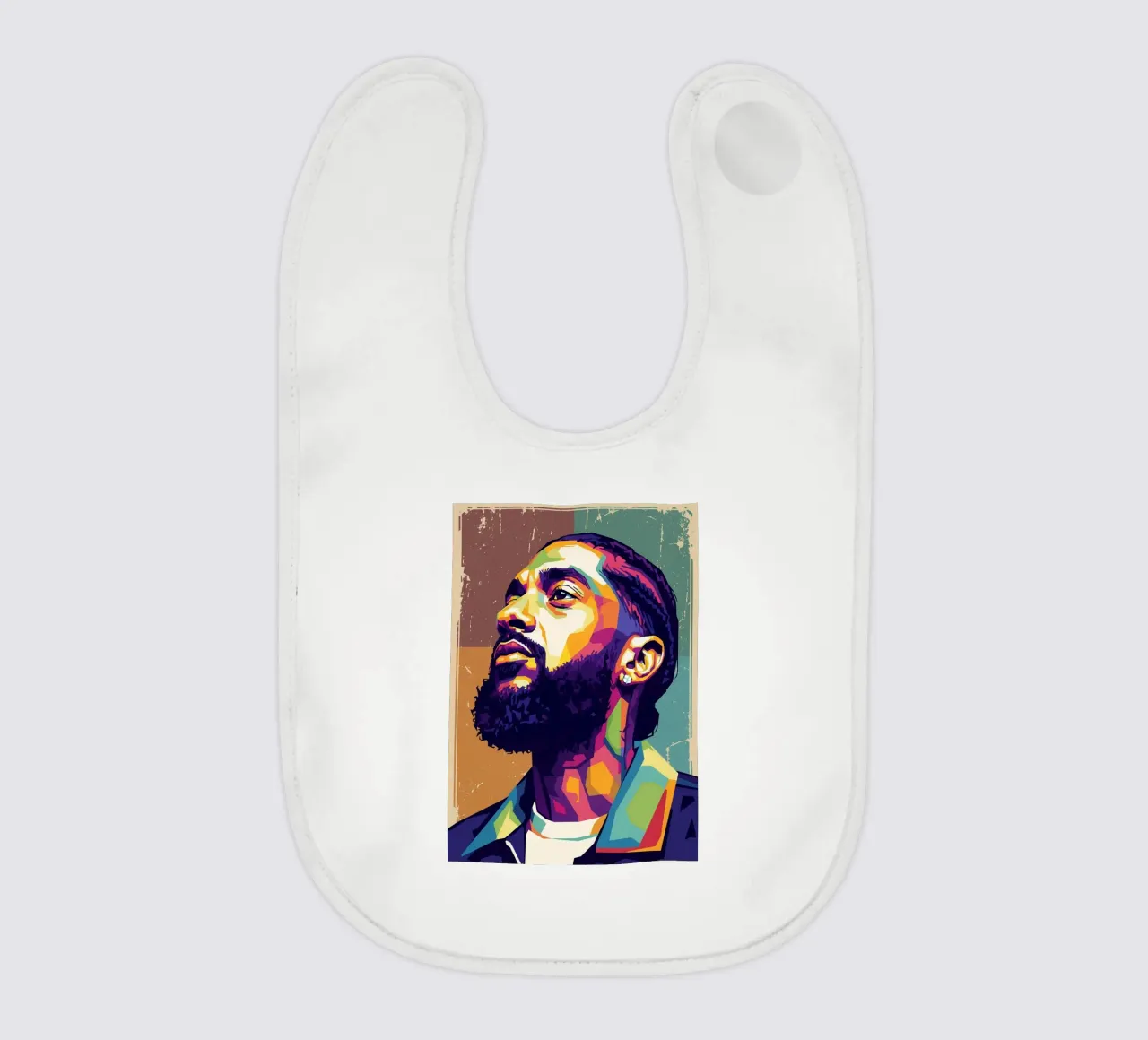 Ritratto pop art di Nipsey Hussle #4 bavaglino da Hantamrata