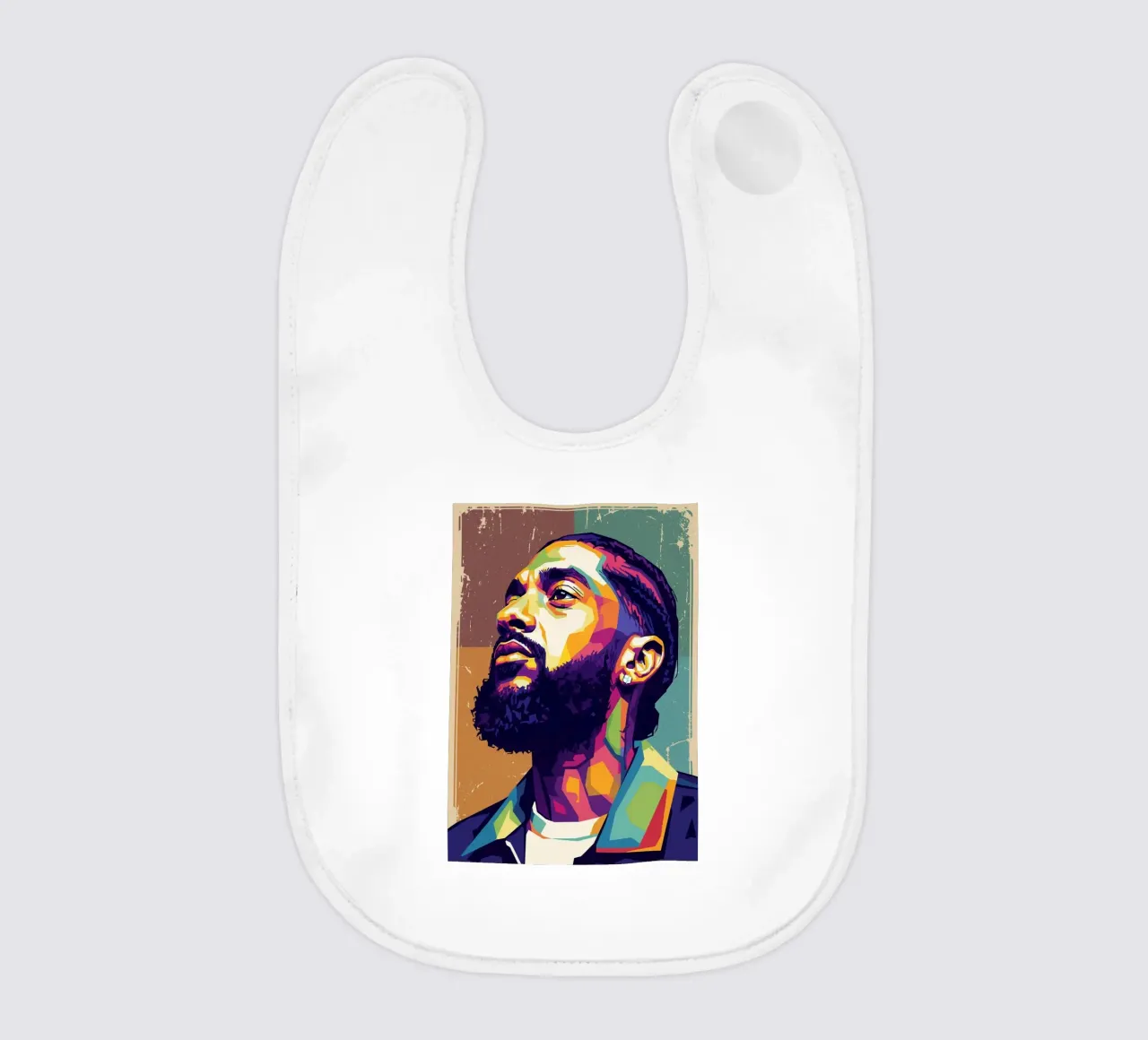 Nipsey Hussle Pop Art Porträt #4 Babylätzchen von Hantamrata