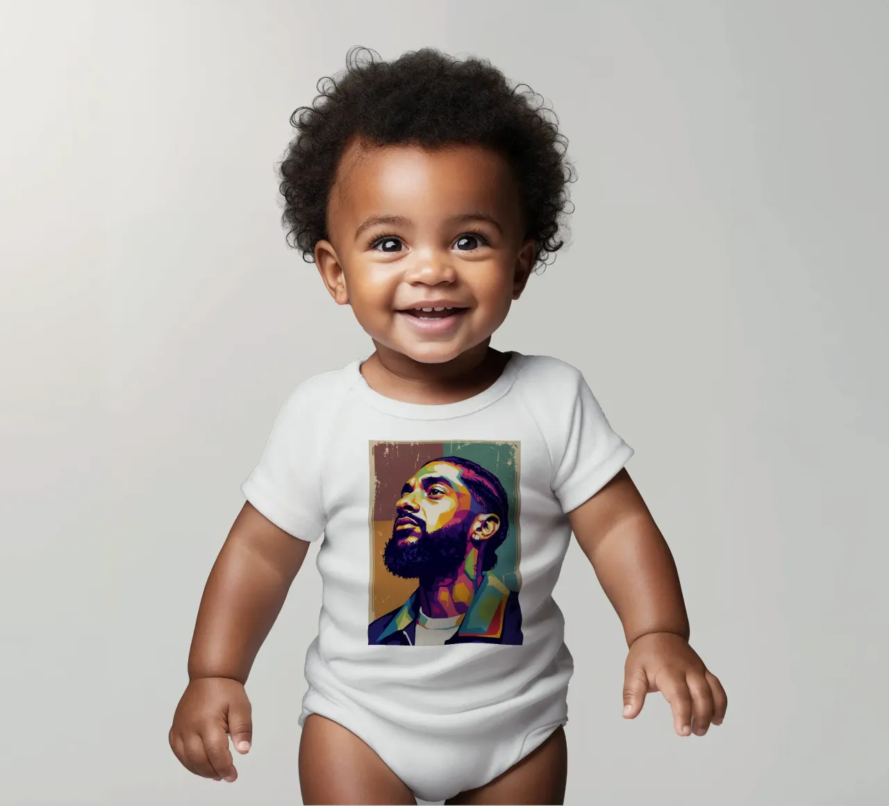 Nipsey Hussle Pop Art Porträt #4 Kurzarm Babybody von Hantamrata