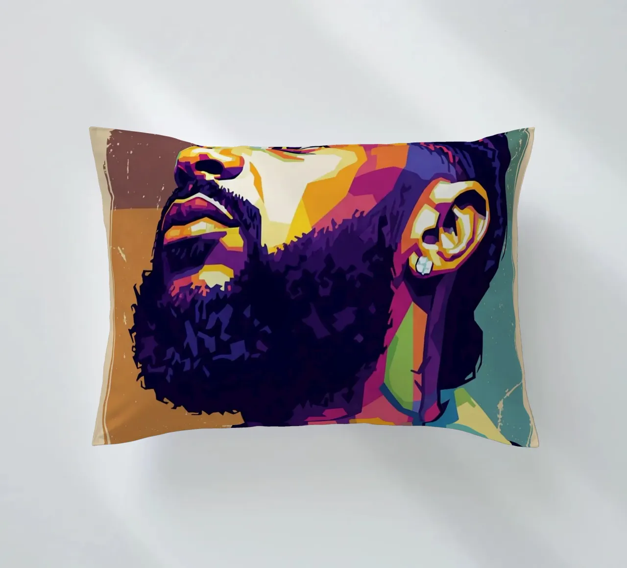 Ritratto pop art di Nipsey Hussle #4 cuscino da Hantamrata