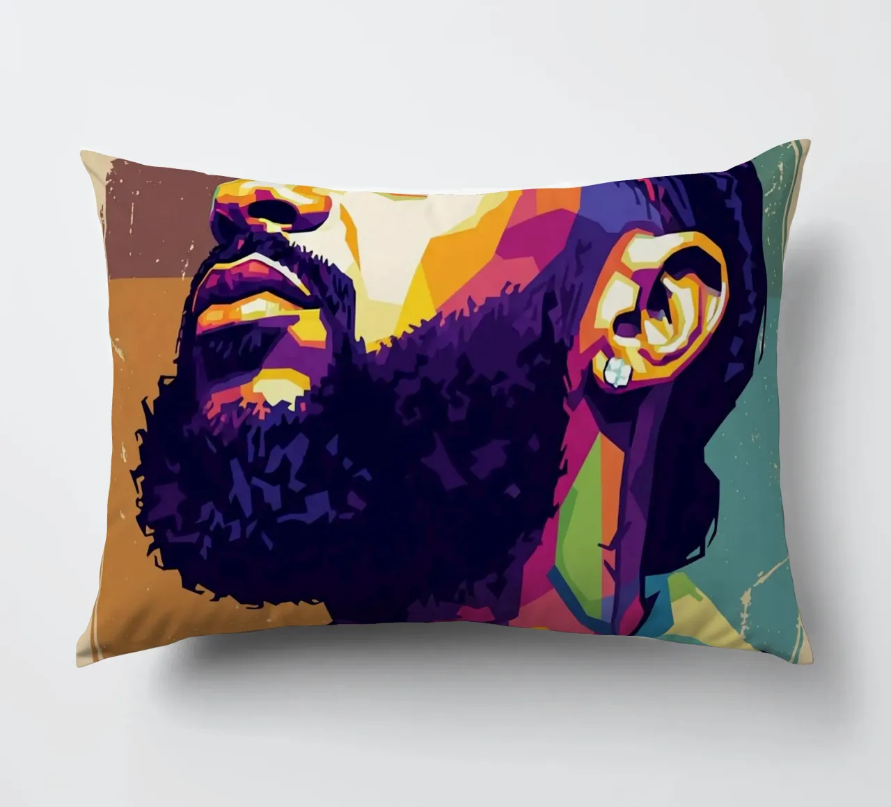 Ritratto pop art di Nipsey Hussle #4 cuscino da Hantamrata