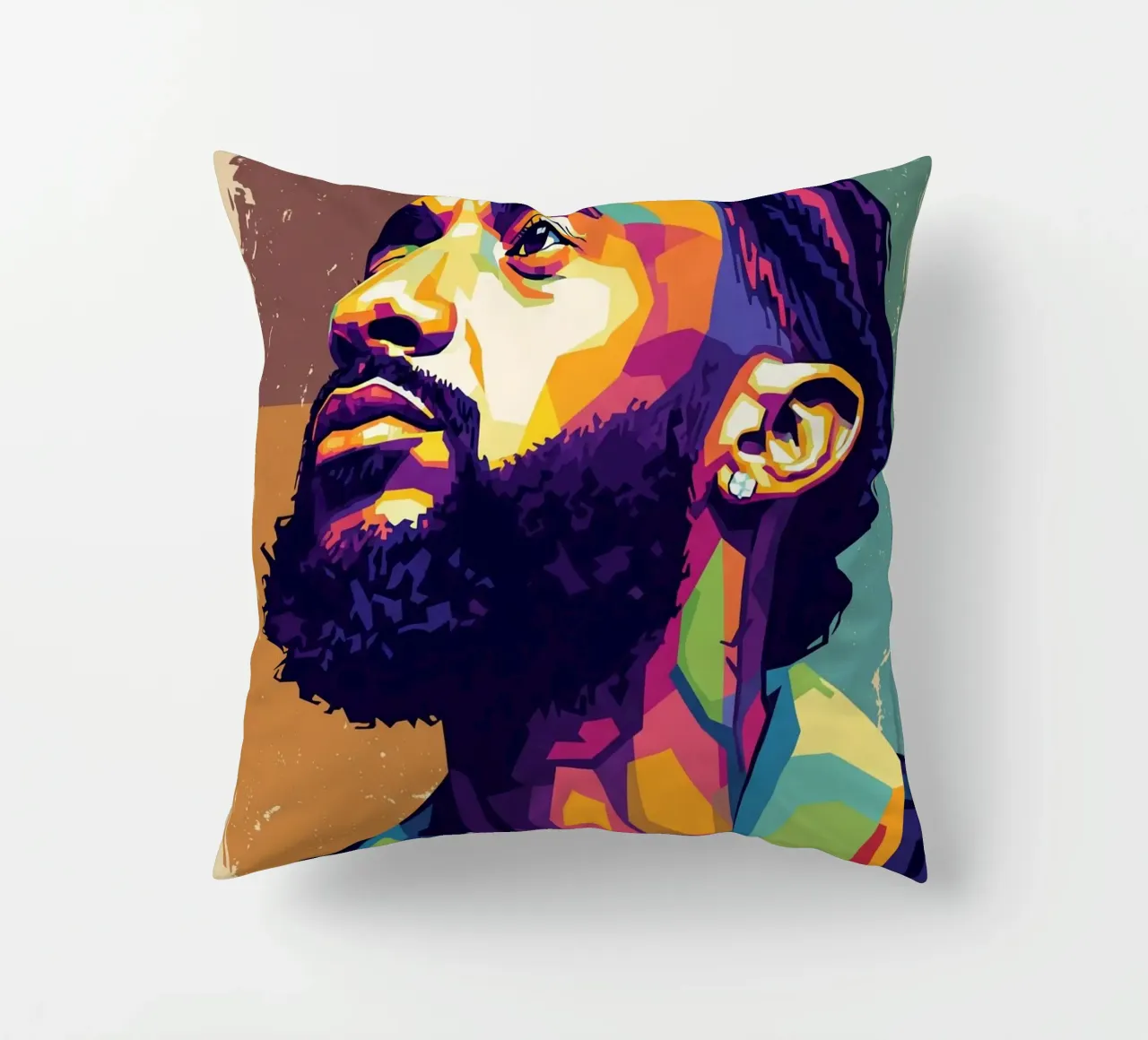 Ritratto pop art di Nipsey Hussle #4 cuscino da Hantamrata