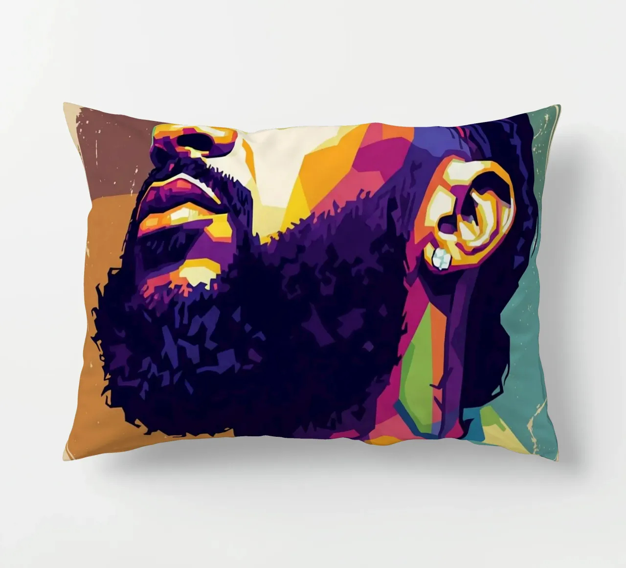 Ritratto pop art di Nipsey Hussle #4 cuscino da Hantamrata