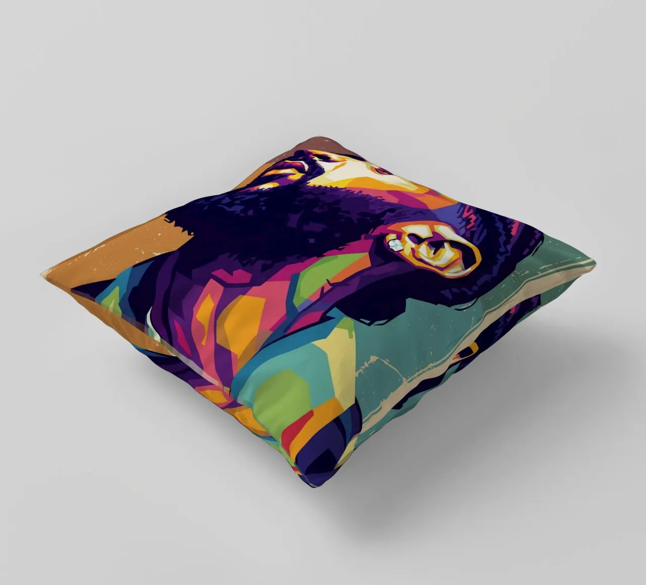 Ritratto pop art di Nipsey Hussle #4 cuscino da Hantamrata