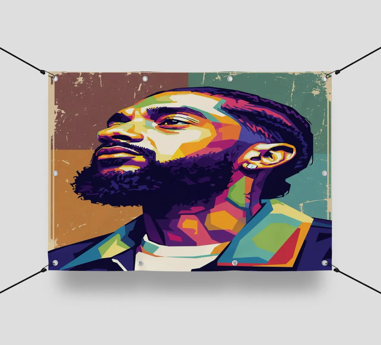 Ritratto pop art di Nipsey Hussle #4 telo in pvc da Hantamrata