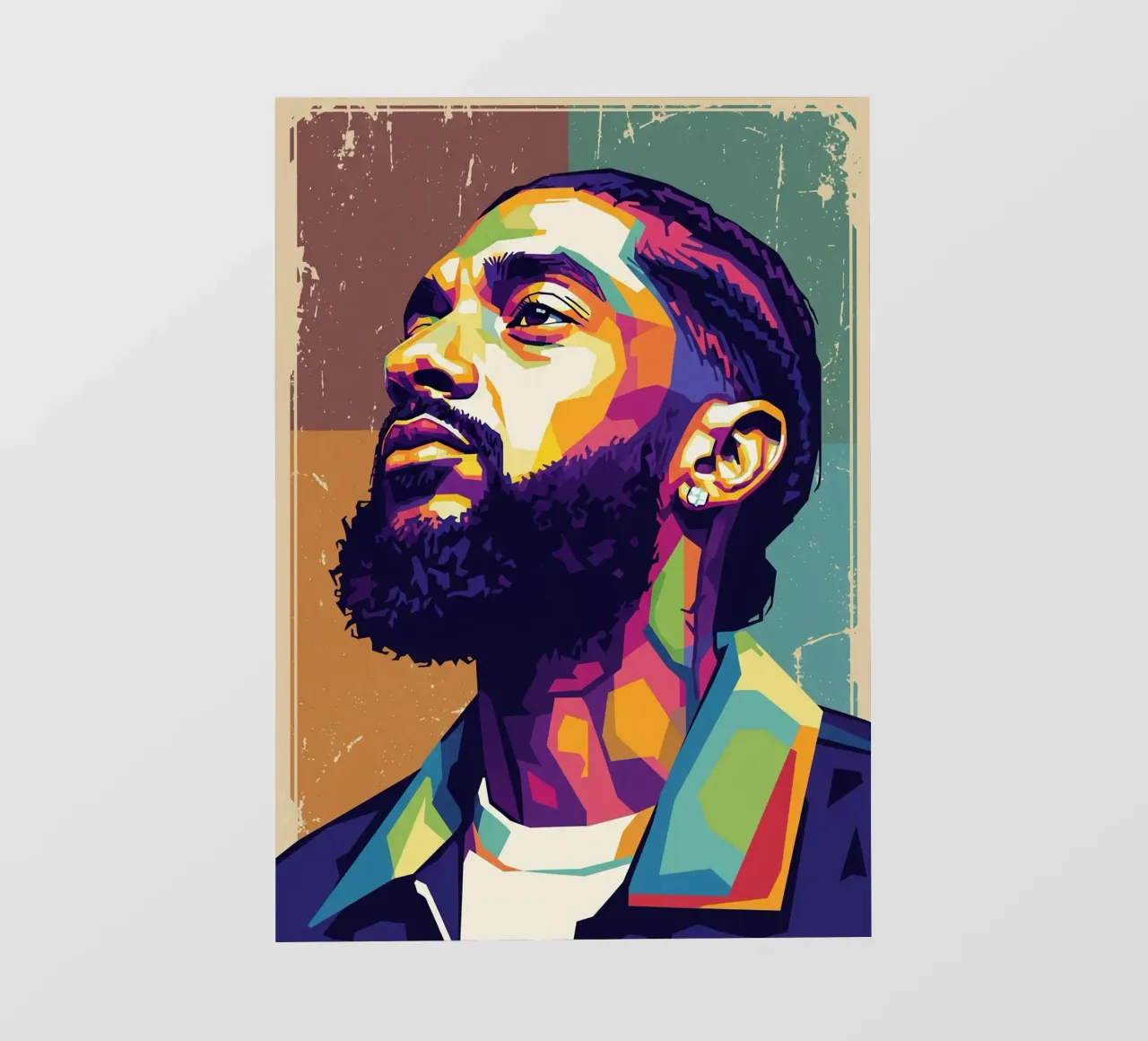 Ritratto pop art di Nipsey Hussle #4 telo in pvc da Hantamrata