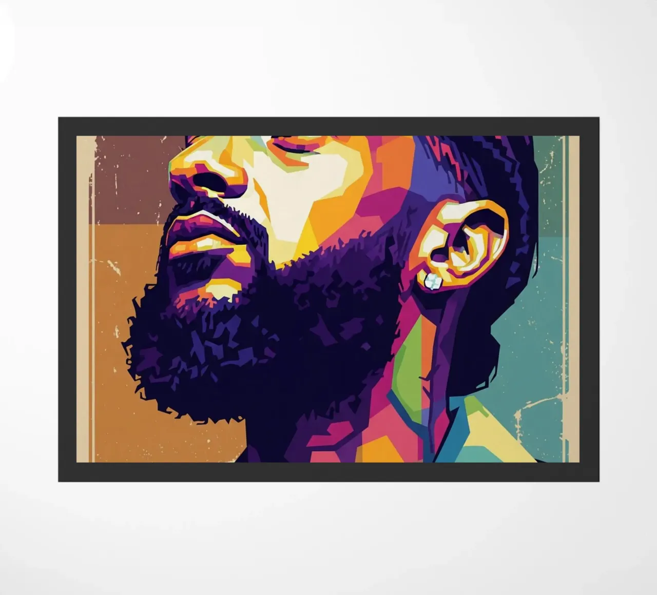 Ritratto pop art di Nipsey Hussle #4 zerbino da Hantamrata