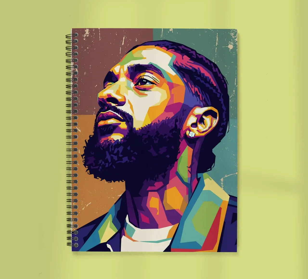 Nipsey Hussle pop art portrait #4 spiral notebook by Hantamrata
