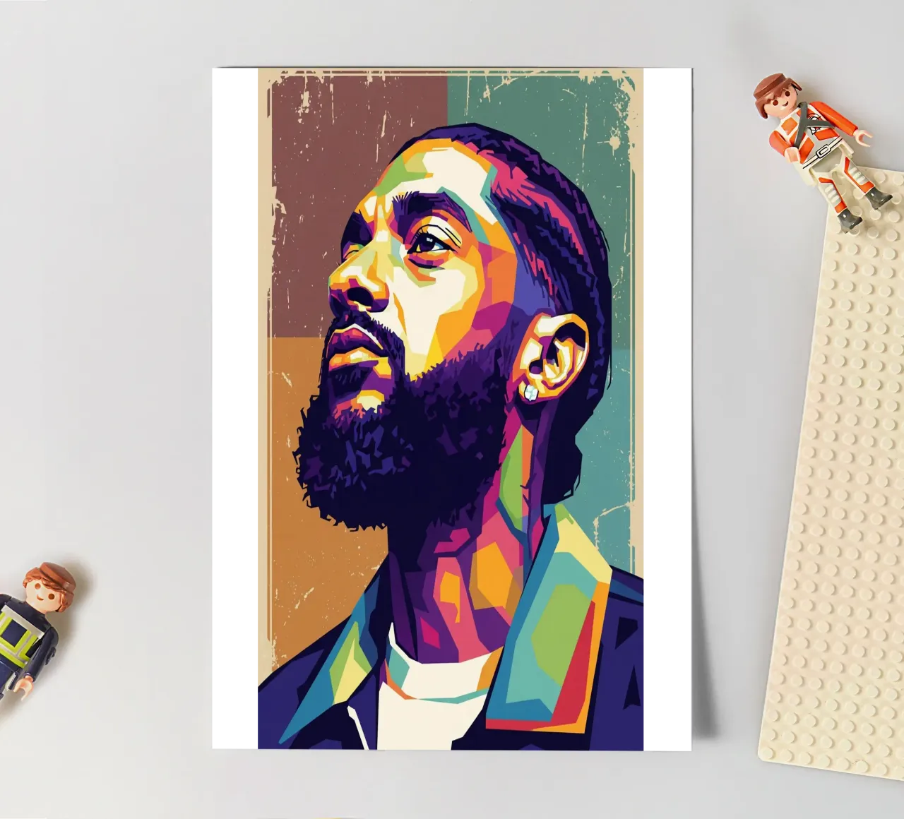 Nipsey Hussle Pop Art Porträt #4 Stickerbogen von Hantamrata