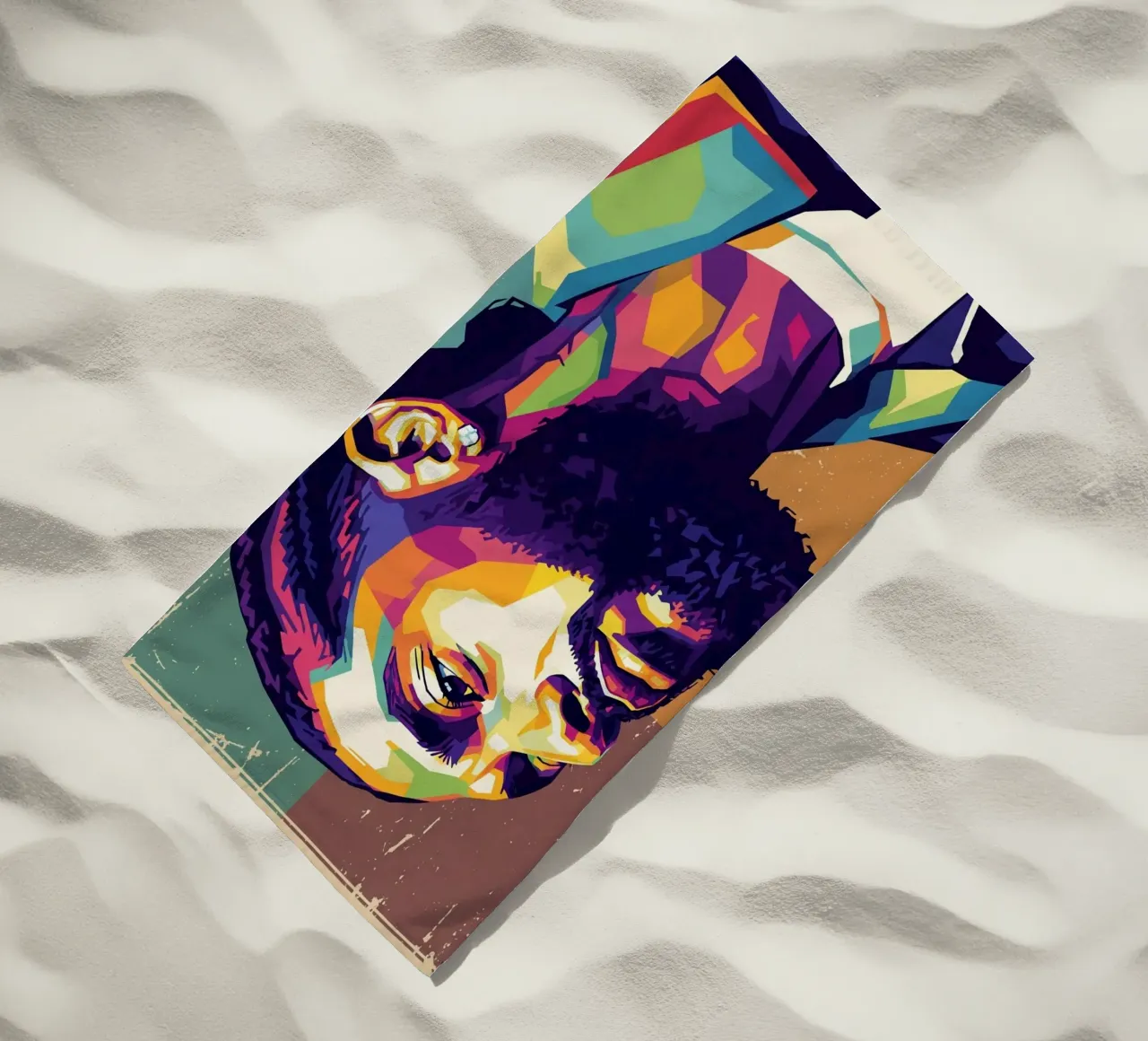 Nipsey Hussle pop art portrait #4 beach towel by Hantamrata