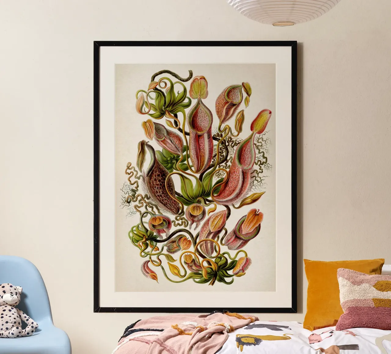 Vintage Haeckel 4 Tafel 62 Kannenpflanzen poster con telaio in alluminio da Vintage Print Collection