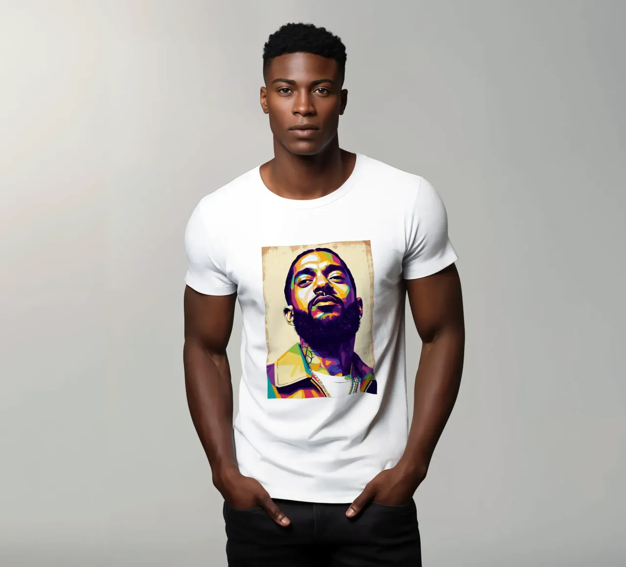 Nipsey Hussle pop art portret #5 t-shirt van Hantamrata