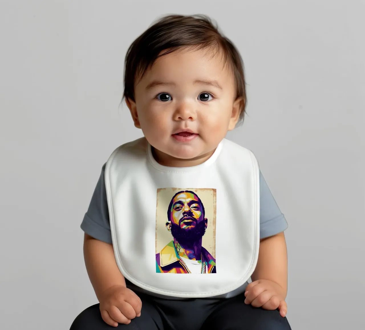 Nipsey Hussle pop art portret #5 baby slabbetje van Hantamrata