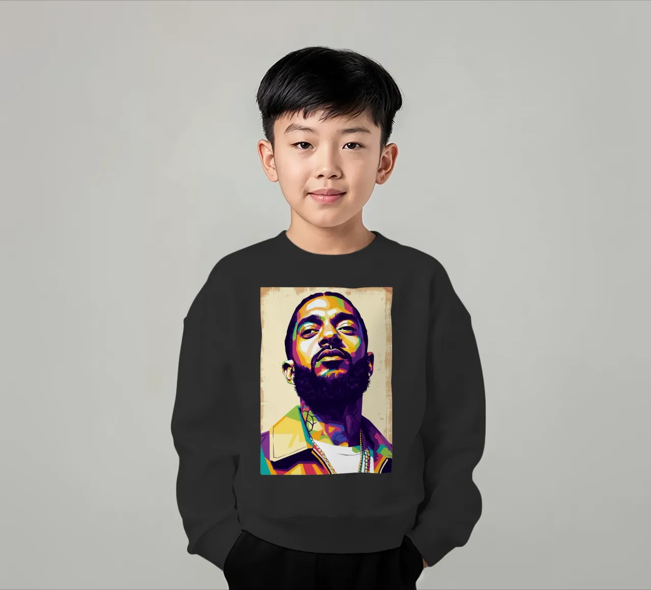 Ritratto pop art di Nipsey Hussle #5 felpa bambino da Hantamrata