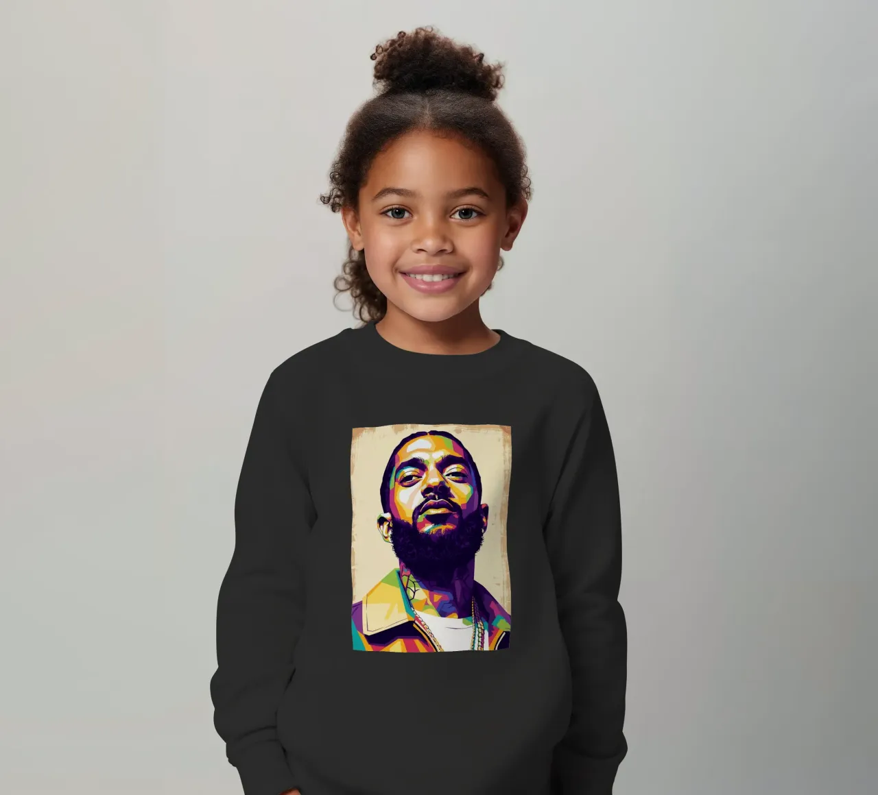 Ritratto pop art di Nipsey Hussle #5 felpa bambino da Hantamrata