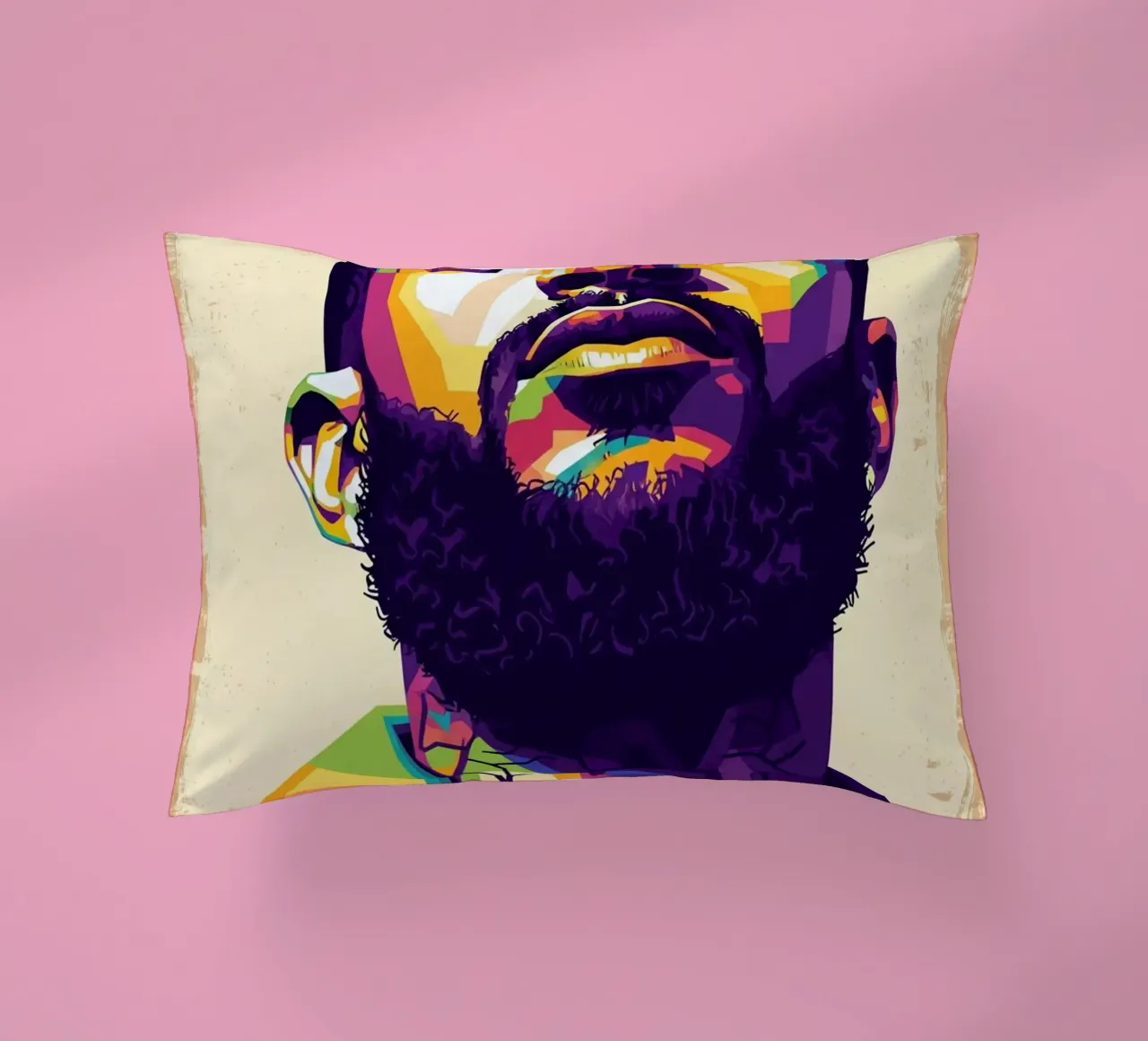 Ritratto pop art di Nipsey Hussle #5 cuscino da Hantamrata